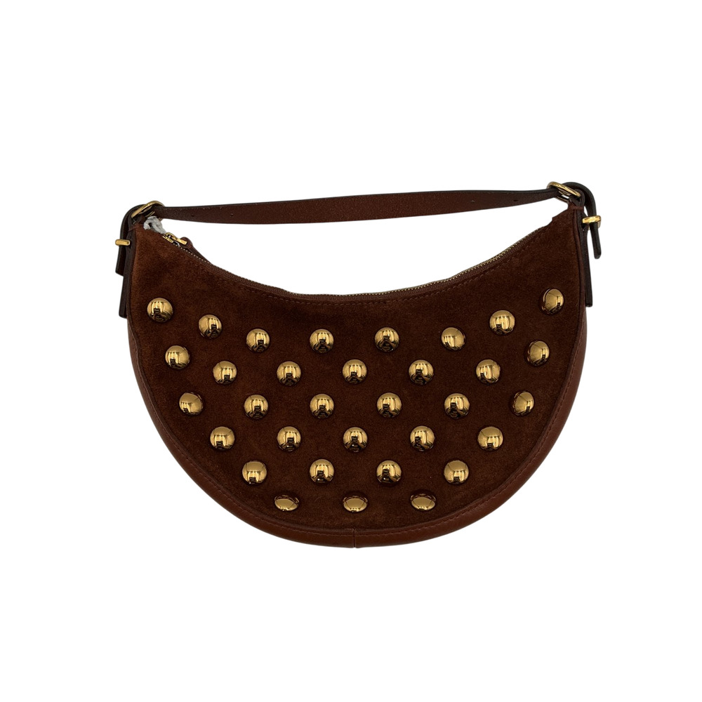 Madewell Studded Brown Crescent Bag - Picture 1 of 5